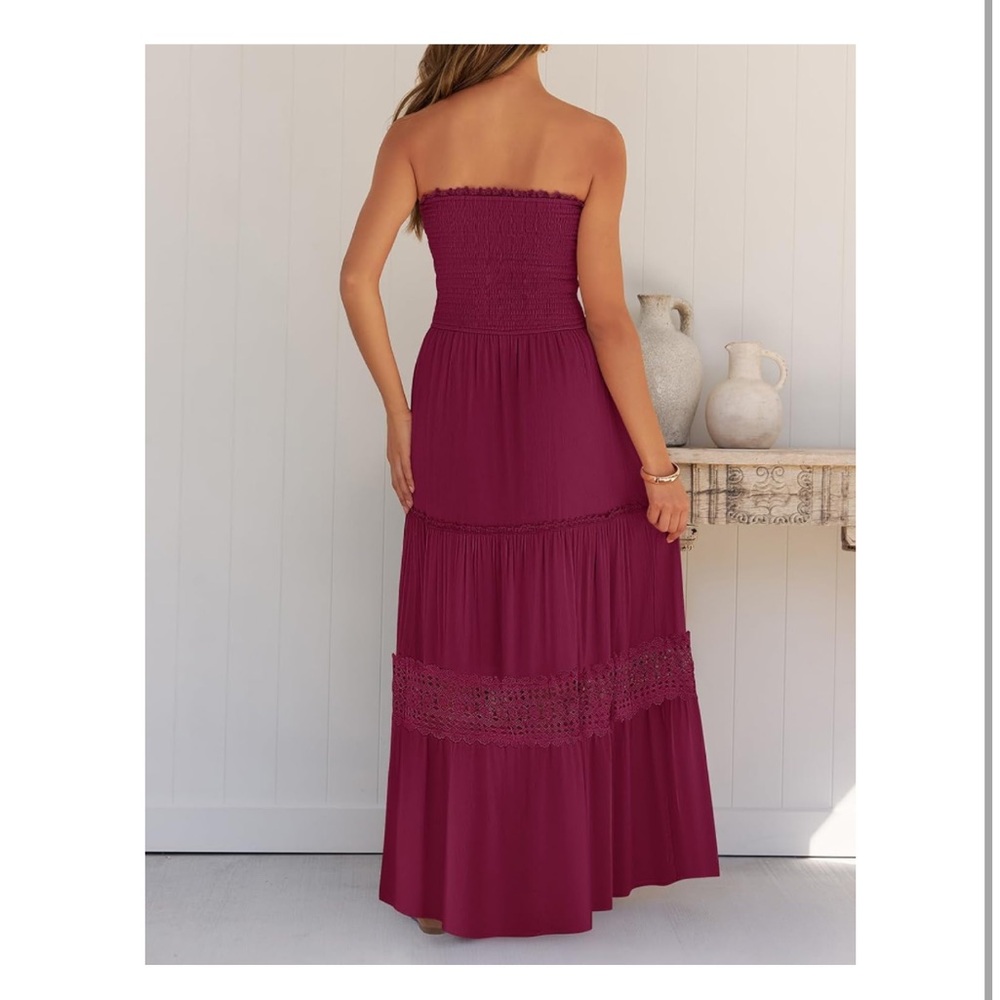 Casual Burgundy Maxi Dress - Picture 6 of 6